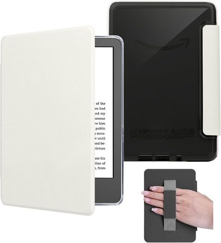 Case with Hand Strap for 6" Kindle Paperwhite (10th Generation-2018 Release,Model No.PQ94WIF),Lihght PU Leather Cover and Transparent Hard Back,with Auto Sleep/Wake,Gentle Purple in Saudi Arabia