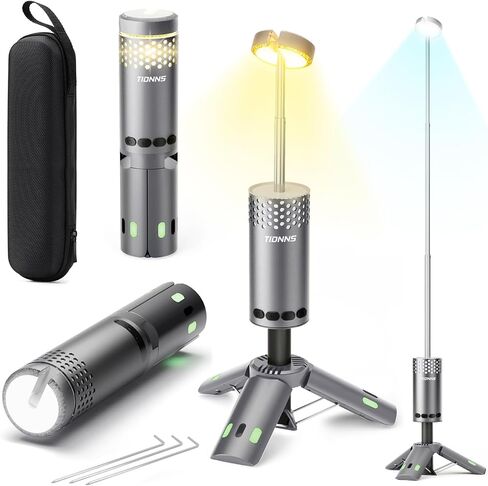 Camping Lights Rechargeable, Detachable Camping Lantern with Stand, Telescopic Waterproof Camp Lamp, Magnetic Work Hanging Light, LED Tent Flashlights for Emergency (Gray- Upgraded) in Saudi Arabia