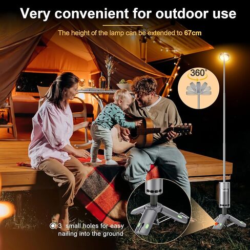 Camping Lights Rechargeable, Detachable Camping Lantern with Stand, Telescopic Waterproof Camp Lamp, Magnetic Work Hanging Light, LED Tent Flashlights for Emergency (Gray- Upgraded) in Saudi Arabia