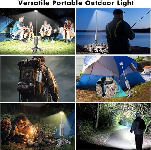 Camping Lights Rechargeable, Detachable Camping Lantern with Stand, Telescopic Waterproof Camp Lamp, Magnetic Work Hanging Light, LED Tent Flashlights for Emergency (Gray- Upgraded) in Saudi Arabia