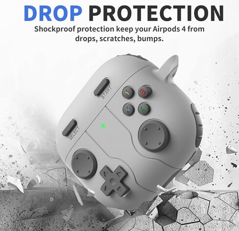 for AirPods Pro 3 Case(2025) DamonLight Game Case Shock-Proof Protective Silicone with Cleaning Pen and Keychain Accessories for Apple Airpods Pro 3rd Generation (Black) in Saudi Arabia