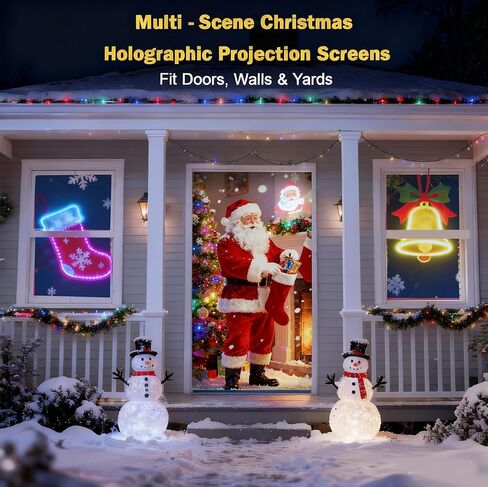 شاشة عرض خلفية ثلاثية الأبعاد مقاس 40 بوصة × 60 بوصة لعيد الميلاد، شاشة عرض نافذة محمولة قابلة للطي مع مجموعة تثبيت، شاشة عرض فيديو ثلاثية الأبعاد مزدوجة الجوانب للاستخدام الداخلي والخارجي in Kuwait