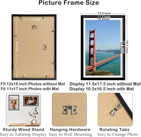 مجموعة إطارات صور مقاس 8.5 × 11 مكونة من 5 قطع للتعليق على الحائط والطاولة، شاشة مقاس 6 × 8 بوصة مع حصيرة أو 8.5 × 11 بدون حصيرة، إطار صور لشهادة مجمعة مقاس 8.5 × 11 مع زجاج شبكي مقاوم للكسر، 5 عبوات، أسود in Kuwait