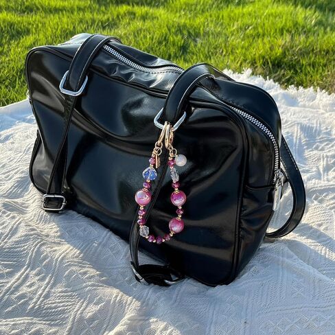 Heart Bead Phone Charm Sparkling Beaded Lanyard with Iridescent Pearl, Women Gift for Phone Case, Bag, Purse in Kuwait