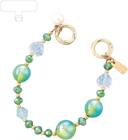 حبل مطرز بالخرز على شكل قلب مع لؤلؤ قزحي الألوان، هدية نسائية لجراب الهاتف، والحقيبة، والمحفظة in Kuwait