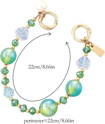 حبل مطرز بالخرز على شكل قلب مع لؤلؤ قزحي الألوان، هدية نسائية لجراب الهاتف، والحقيبة، والمحفظة in Kuwait