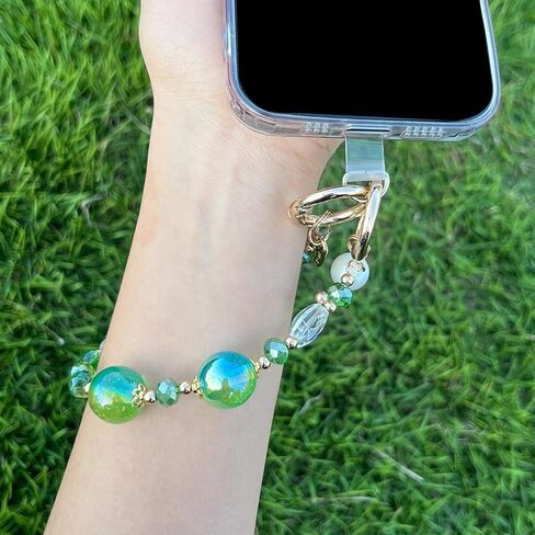 حبل مطرز بالخرز على شكل قلب مع لؤلؤ قزحي الألوان، هدية نسائية لجراب الهاتف، والحقيبة، والمحفظة in Kuwait