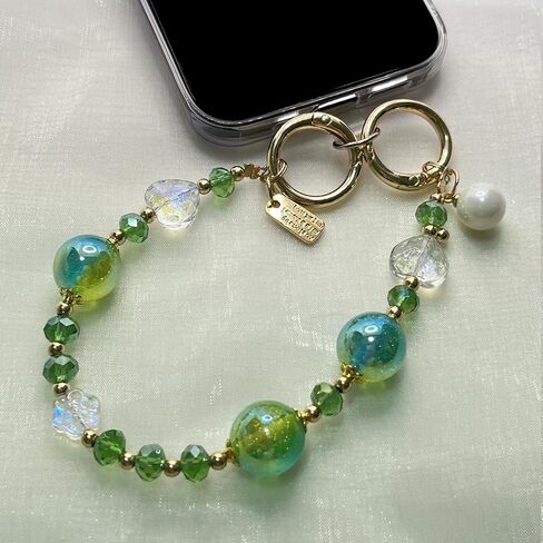 حبل مطرز بالخرز على شكل قلب مع لؤلؤ قزحي الألوان، هدية نسائية لجراب الهاتف، والحقيبة، والمحفظة in Kuwait