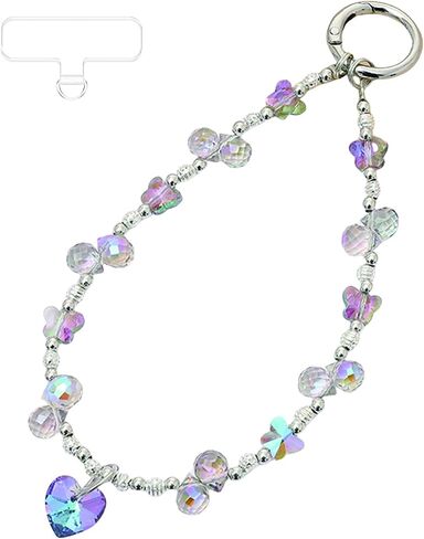 Natural Gemstone Beaded Phone Lanyard with Wrist Strap Stylish Phone Charm for Women Girls Durable Design for Smartphones in Saudi Arabia