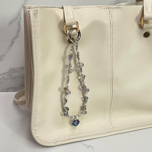 Natural Gemstone Beaded Phone Lanyard with Wrist Strap Stylish Phone Charm for Women Girls Durable Design for Smartphones in Saudi Arabia
