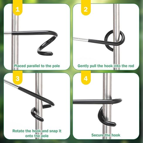 Ripeng 4 Packs Camping Lantern Hook Hangers 10 Inch Lantern Stand Outdoor Lighting Tent Pole Hooks, Double-Ended Winding Yard Bird Feeder Plant Tree Stand Hanger for Camping, Hunting, Hiking, Garden in Saudi Arabia