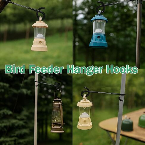 Ripeng 4 Packs Camping Lantern Hook Hangers 10 Inch Lantern Stand Outdoor Lighting Tent Pole Hooks, Double-Ended Winding Yard Bird Feeder Plant Tree Stand Hanger for Camping, Hunting, Hiking, Garden in Saudi Arabia