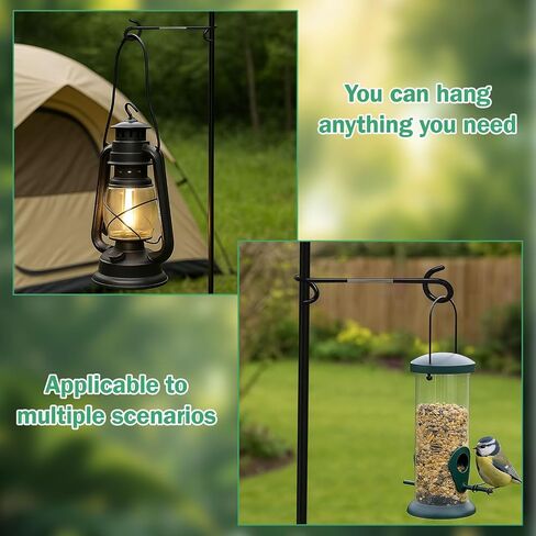 Ripeng 4 Packs Camping Lantern Hook Hangers 10 Inch Lantern Stand Outdoor Lighting Tent Pole Hooks, Double-Ended Winding Yard Bird Feeder Plant Tree Stand Hanger for Camping, Hunting, Hiking, Garden in Saudi Arabia