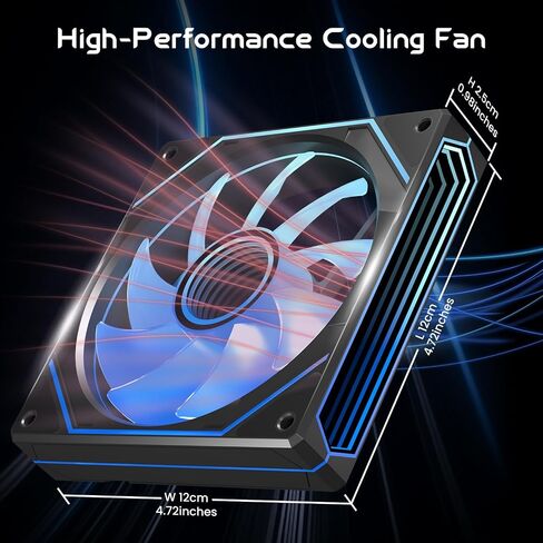 مبرد وحدة المعالجة المركزية AIO مقاس 120 مم مع شاشة رقمية، تبريد سائل 120 مم، مراوح ARGB PWM، LGA 1700/1200/115X/1366/775، AMD AM5/AM4، أسود in Kuwait