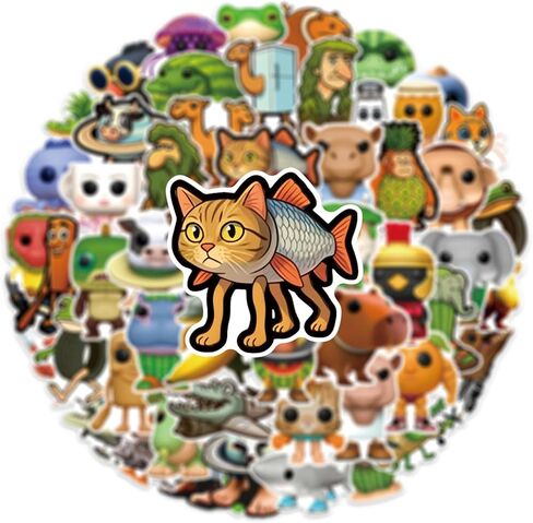 50 قطعة من ملصقات حيوانات Brainrot الإيطالية، ملصقات Brainrot Meme الإيطالية لزجاجات المياه، مجموعة ملصقات كرتونية مضحكة من الفينيل المقاوم للماء لجهاز الكمبيوتر المحمول والهاتف والحفلات in Kuwait