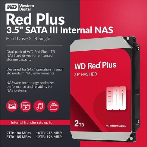 DiskStation DS1522+ حاوية NAS ذات 5 فتحات، بدون أقراص مع 5X WD Red Plus 2 تيرابايت in Kuwait