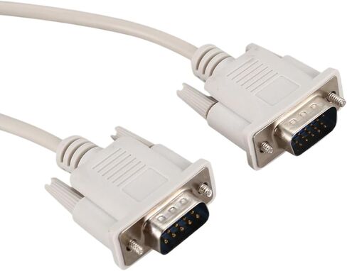 1.4 متر RS232 DB9 9 دبوس ذكر إلى VGA فيديو 15 دبوس ذكر كابل محول رمادي فاتح in Kuwait