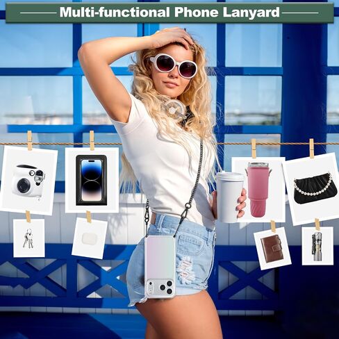 Phone Lanyard Crossbody, Adjustable Cell Phone Lanyard Neck Strap for All Phones, Universal Skin Friendly Phone Strap Crossbody for Women and Men in Saudi Arabia
