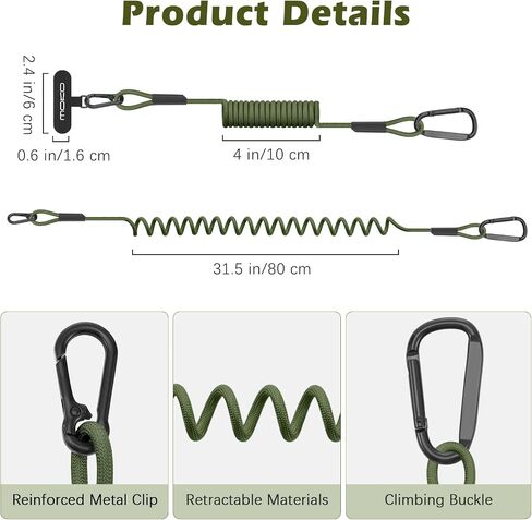 MoKo Universal Phone Tether Leash Harness, Anti-Theft Anti-Drop Stretchy Phone Lanyard Strap with Carabiner Clip for Outdoor Hiking Climbing Fishing Kayaking, Fits iPhone and Most Smartphones, Black in Saudi Arabia