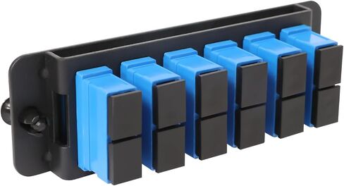 12 Fibers OS2 Single Mode 9/125μm, Fiber Adapter Panel Enclosure, 6 x SC UPC Duplex (Blue) Ports, Compatible Fiber Patch Panel Compatible for 1.25G/10GB OS1-2/OM1-3 Networks in Saudi Arabia