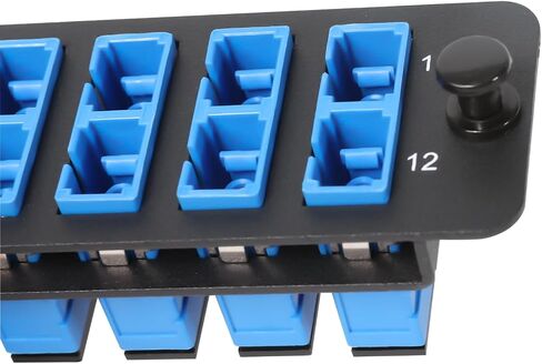 12 Fibers OS2 Single Mode 9/125μm, Fiber Adapter Panel Enclosure, 6 x SC UPC Duplex (Blue) Ports, Compatible Fiber Patch Panel Compatible for 1.25G/10GB OS1-2/OM1-3 Networks in Saudi Arabia