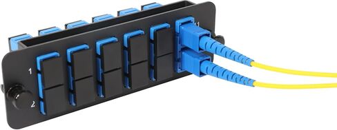 12 Fibers OS2 Single Mode 9/125μm, Fiber Adapter Panel Enclosure, 6 x SC UPC Duplex (Blue) Ports, Compatible Fiber Patch Panel Compatible for 1.25G/10GB OS1-2/OM1-3 Networks in Saudi Arabia