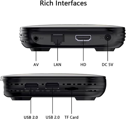 Android TV Box 4GB RAM 32GB ROM، Smart TV Box H618 Chipset، 4K، HDR10+، Wi-Fi 2.4/5.8 جيجا هرتز، Bluetooth 4.0، USB 2.0/3.0 100M Ethernet Android 12.0 in Kuwait