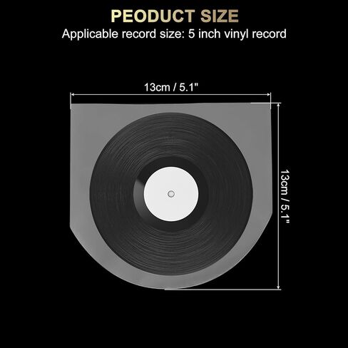 50 Pcs Vinyl Outer Sleeves, Clear Vinyl Record Sleeves 5.1" x 5" Vinyl Record Protector Covers for 5" Single Mini LP,CD Storage Collections in Saudi Arabia