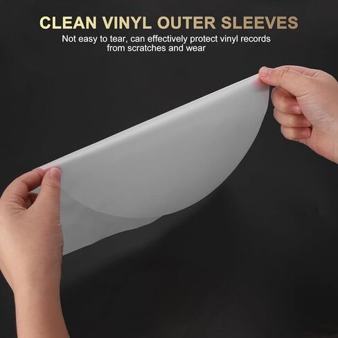 50 Pcs Vinyl Outer Sleeves, Clear Vinyl Record Sleeves 5.1" x 5" Vinyl Record Protector Covers for 5" Single Mini LP,CD Storage Collections in Saudi Arabia