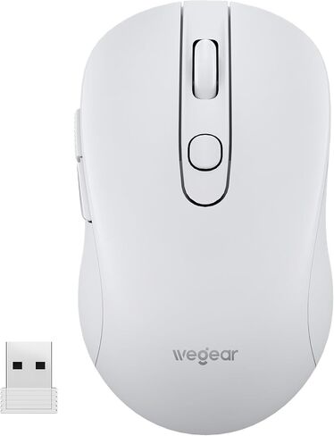 USB Wireless Mouse for Laptop PC Mac, 2.4GHz Cordless Mouse with 6 Buttons, 5-Level Adjustable 4000 DPI, Ergonomic Portable Optical Computer Mice, 24-Month Battery Life-Pink in Kuwait
