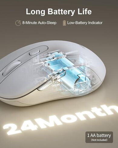 USB Wireless Mouse for Laptop PC Mac, 2.4GHz Cordless Mouse with 6 Buttons, 5-Level Adjustable 4000 DPI, Ergonomic Portable Optical Computer Mice, 24-Month Battery Life-Pink in Kuwait
