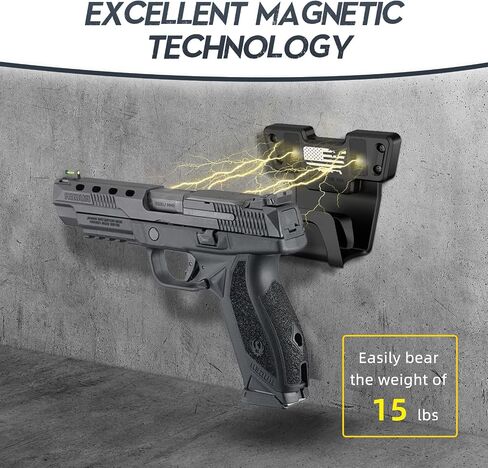 HUICOCY Gun Magnets with Safety Trigger Guard Protection, Concealed Gun Magnet Mount Rated Max up to 15 LBS for Most Guns, Magnetic Gun Mount for Vehicle, Car, Truck, Wall, Safe, Desk(1 Pack) in Saudi Arabia