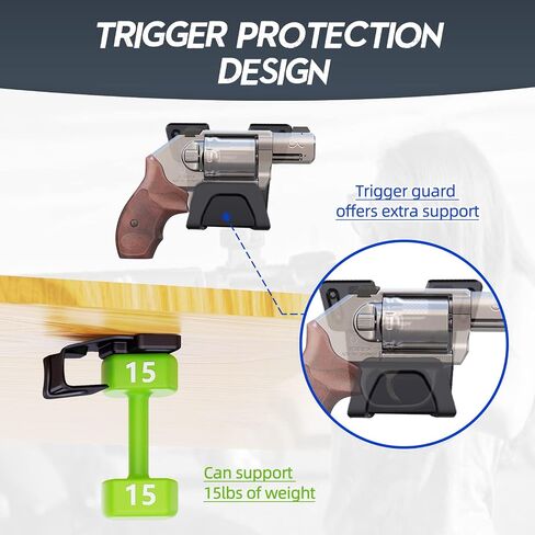 HUICOCY Gun Magnets with Safety Trigger Guard Protection, Concealed Gun Magnet Mount Rated Max up to 15 LBS for Most Guns, Magnetic Gun Mount for Vehicle, Car, Truck, Wall, Safe, Desk(1 Pack) in Saudi Arabia