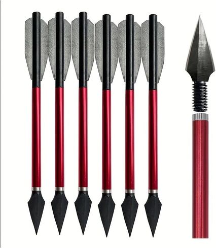 6.7 Inch Mini Archery Crossbow Bolts Set with Sharp Metal Tip, Reusable Durable Arrow Dart for Shooting Target Practice, Small Hunting Game, Outdoor Fishing-Red in Saudi Arabia