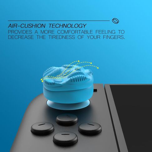 PlayVital for Switch 2 Thumbs Cushion Caps Thumb Grips (4-Pack) | غطاء مقبض عصا التحكم من السيليكون لجهاز نينتندو سويتش 2 جويكون، تصميم نسيج مضاد للانزلاق - أزرق وبرتقالي in Saudi Arabia