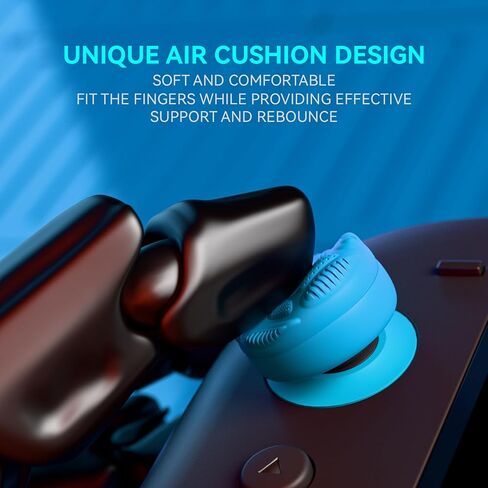 PlayVital for Switch 2 Thumbs Cushion Caps Thumb Grips (4-Pack) | غطاء مقبض عصا التحكم من السيليكون لجهاز نينتندو سويتش 2 جويكون، تصميم نسيج مضاد للانزلاق - أزرق وبرتقالي in Saudi Arabia