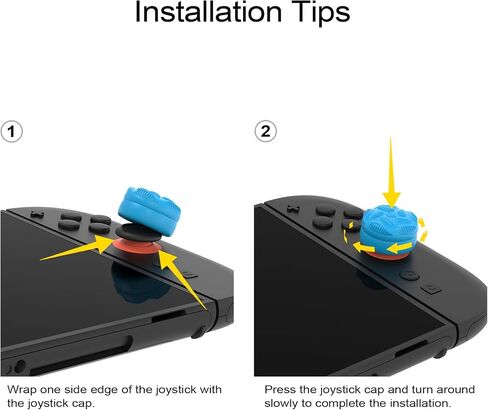 PlayVital for Switch 2 Thumbs Cushion Caps Thumb Grips (4-Pack) | غطاء مقبض عصا التحكم من السيليكون لجهاز نينتندو سويتش 2 جويكون، تصميم نسيج مضاد للانزلاق - أزرق وبرتقالي in Saudi Arabia