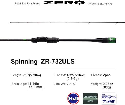 PURELURE Zero Ultralight Fishing Rod رأس صلب، 40 طن من ألياف الكربون للغزل والصب قضيب 2 أو 5 قطع، عمل سريع/سريع جدًا، مقبض كربون كامل من قطعة واحدة ومقعد بكرة، دليل Fuji Alconite in Kuwait