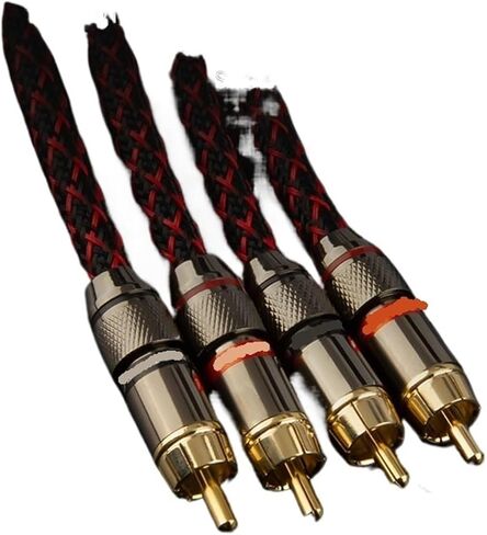 زوج واحد من كابل R/CA 2 لتوصيل الكابلات HiFi ستيريو 4N OFC ذكر لمكبر الصوت DAC TV Car (1.5 متر) in Saudi Arabia