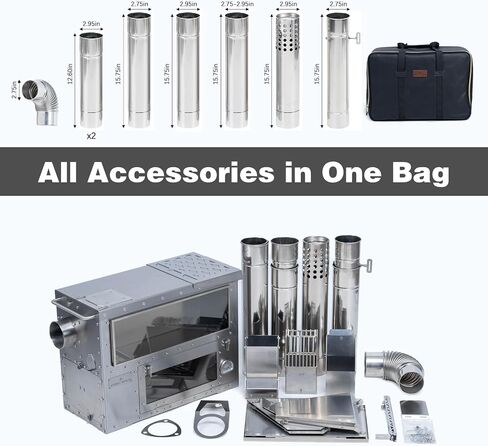 موقد تخييم خارجي مع فرن، موقد خيمة متعدد الوقود متوافق مع الخشب أو الكريات، موقد محمول مع أنابيب مدخنة للاستخدام الخارجي فقط (الموديل: GreenStovehori 5 Max) in Kuwait