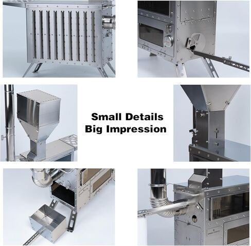 موقد تخييم خارجي مع فرن، موقد خيمة متعدد الوقود متوافق مع الخشب أو الكريات، موقد محمول مع أنابيب مدخنة للاستخدام الخارجي فقط (الموديل: GreenStovehori 5 Max) in Kuwait