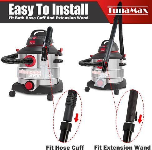 TunaMax Universal Work with All Shop Vacs Extractor Attachment with 1-1/4" & 1-7/8" & 2-1/2" Three Adapters for Upholstery & Carpet Cleaning & Auto Detailing, Large 7-1/2" and Small 3-1/2" Clear Head in Saudi Arabia