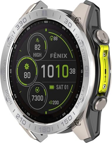 غطاء إطاري متوافق مع حافظة Garmin Quatix 8، غطاء لاصق بحلقة معدنية مضاد للخدش لـ Quatix 8 47 مم 51 مم ملحق الساعة الذكية (#1، 51 مم) in Saudi Arabia