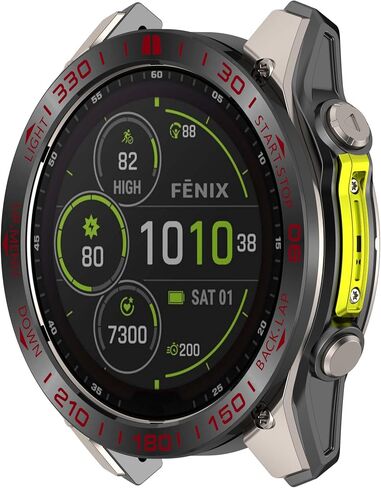 غطاء إطاري متوافق مع حافظة Garmin Quatix 8، غطاء لاصق بحلقة معدنية مضاد للخدش لـ Quatix 8 47 مم 51 مم ملحق الساعة الذكية (#1، 51 مم) in Saudi Arabia