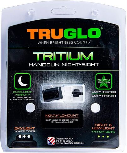 Truglo Tritium Handgun Sight High-Visible Front & Rear Night Sights with Daylight White Dots & Low-Light Tritium Glowing Green Dots, Compatible with 1911 Handguns in Saudi Arabia