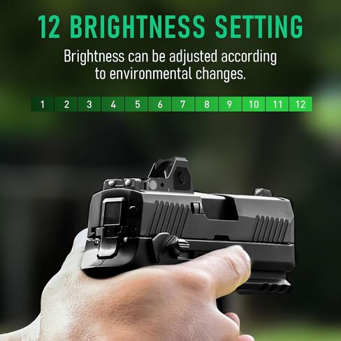 Motion Awake Red/Green Dot Sight للمسدسات والبنادق والبنادق، 12 تعديل للسطوع، نطاق نقطة حمراء/أخضر 2MOA، بصريات منعكسة مفتوحة مناسبة لسكك RMR أو Picatinny مقاس 20 مم in Kuwait