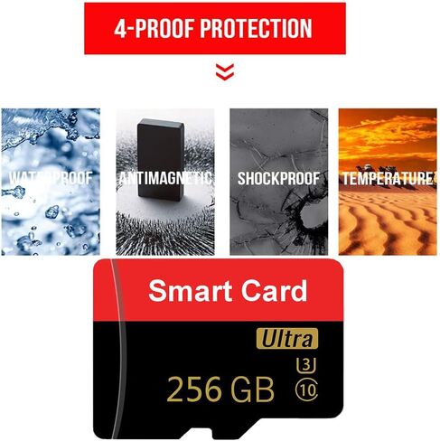 بطاقة ذاكرة 256 جيجا بايت بطاقة TF صغيرة بطاقة ذكية فائقة السرعة لهواتف Android وكاميرا الحركة والأجهزة اللوحية مساحة تخزين موسعة in Kuwait