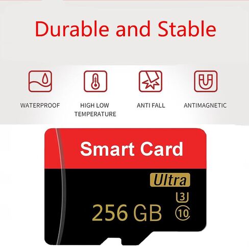 بطاقة ذاكرة 256 جيجا بايت بطاقة TF صغيرة بطاقة ذكية فائقة السرعة لهواتف Android وكاميرا الحركة والأجهزة اللوحية مساحة تخزين موسعة in Kuwait