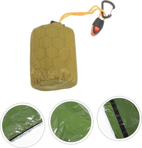 BESPORTBLE PE Aluminum Emergency Sleeping Bag with Whistle Portable Storage Sack for Camping and Hiking Multi-Use Thermal Survival Bag Compression Stuff Sack for Adults in Saudi Arabia
