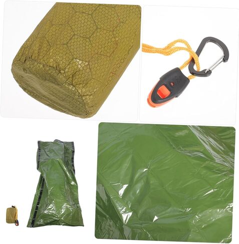 BESPORTBLE PE Aluminum Emergency Sleeping Bag with Whistle Portable Storage Sack for Camping and Hiking Multi-Use Thermal Survival Bag Compression Stuff Sack for Adults in Saudi Arabia